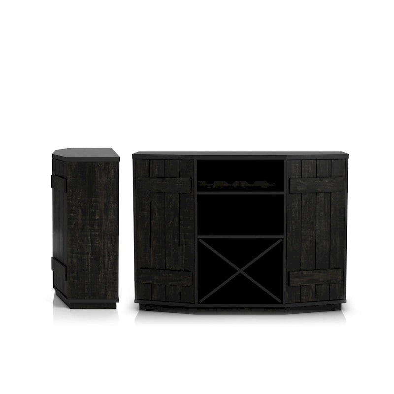 DH BASIC Farmhouse Plank-Style 28-Bottle 47-Inch Wine Cabinet Buffet by Denhour-10