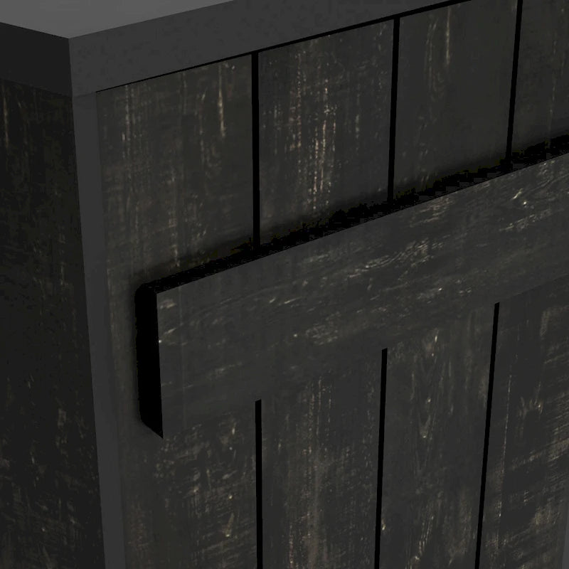 DH BASIC Farmhouse Plank-Style 28-Bottle 47-Inch Wine Cabinet Buffet by Denhour-12