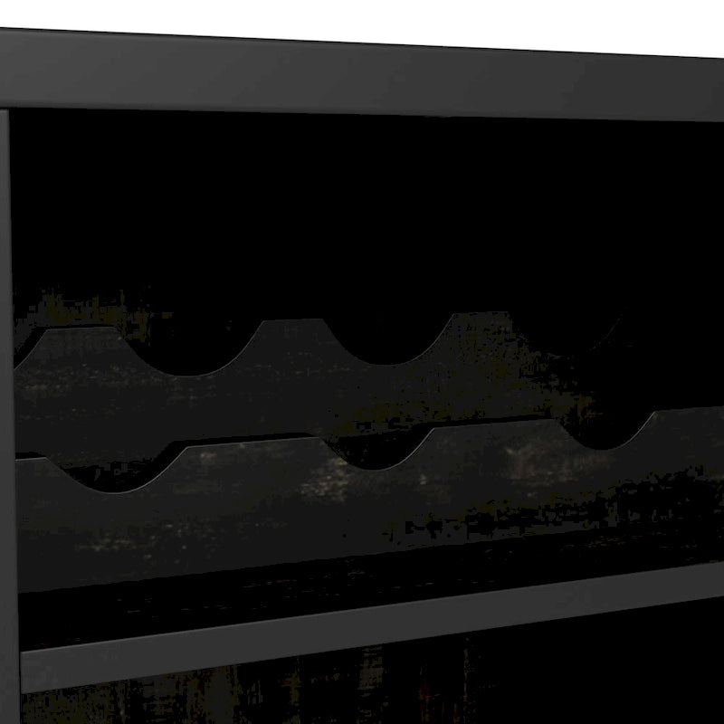 DH BASIC Farmhouse Plank-Style 28-Bottle 47-Inch Wine Cabinet Buffet by Denhour-14