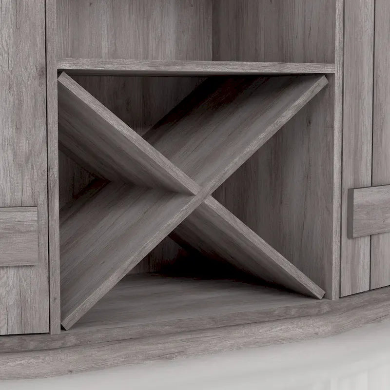 DH BASIC Farmhouse Plank-Style 28-Bottle 47-Inch Wine Cabinet Buffet by Denhour-15