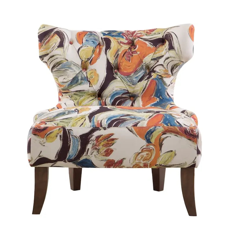 Madison Park Bree Hourglass Tufted Armless Chair-4