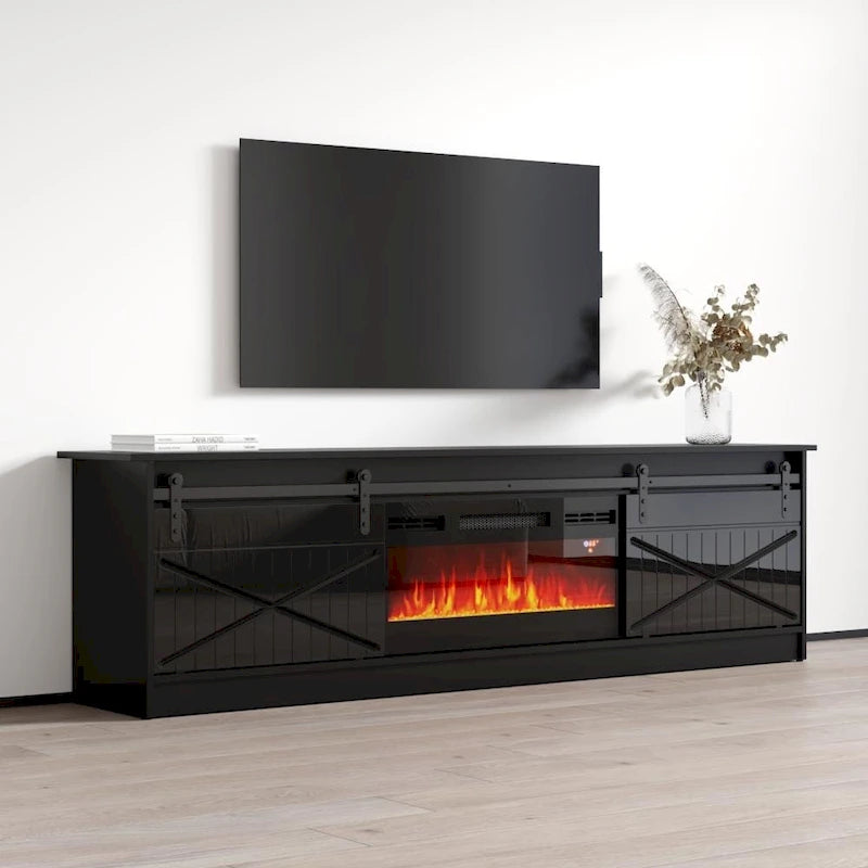 Granero BL-EF Electric Fireplace 79 TV Stand
