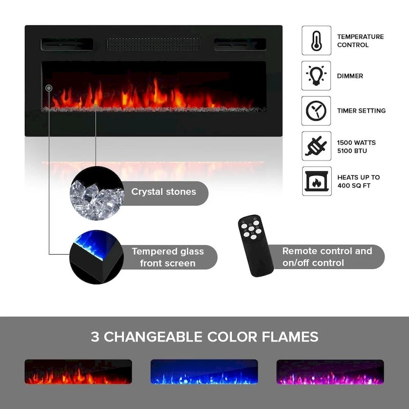 Granero BL-EF Electric Fireplace 79 TV Stand-5