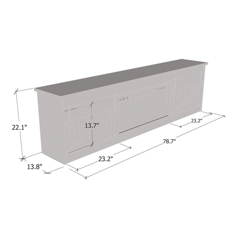 Granero BL-EF Electric Fireplace 79 TV Stand-6