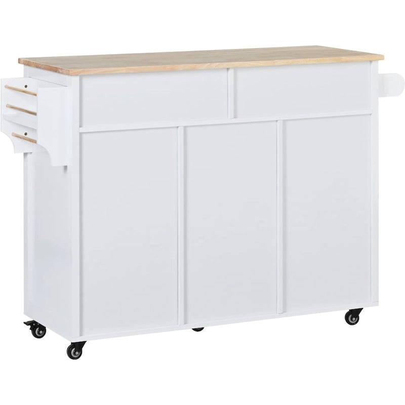 53 in. W Kitchen Island with Countertop and Drawers - N/A-4