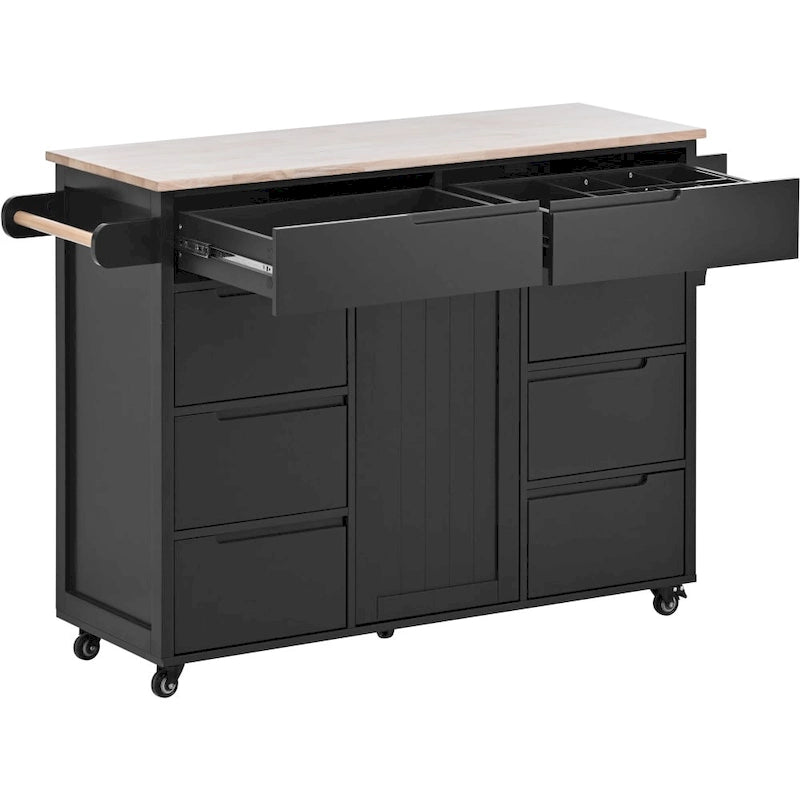 53 in. W Kitchen Island with Countertop and Drawers - N/A-23