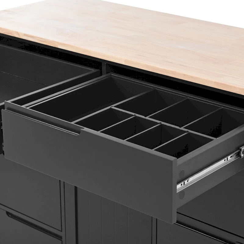 53 in. W Kitchen Island with Countertop and Drawers - N/A-30