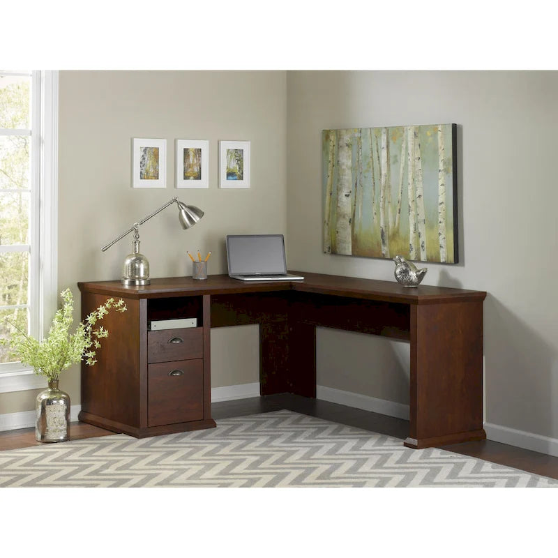 Bush Furniture Yorktown 60W L Shaped Office Desk with Storage
