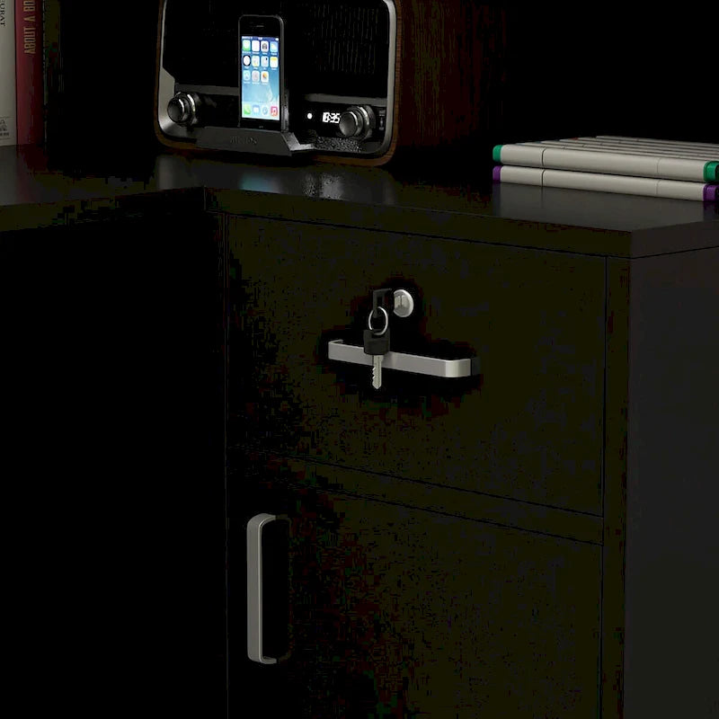 Timechee Reception Desk L-Shaped Counter Shelves Drawers Reception Table-14