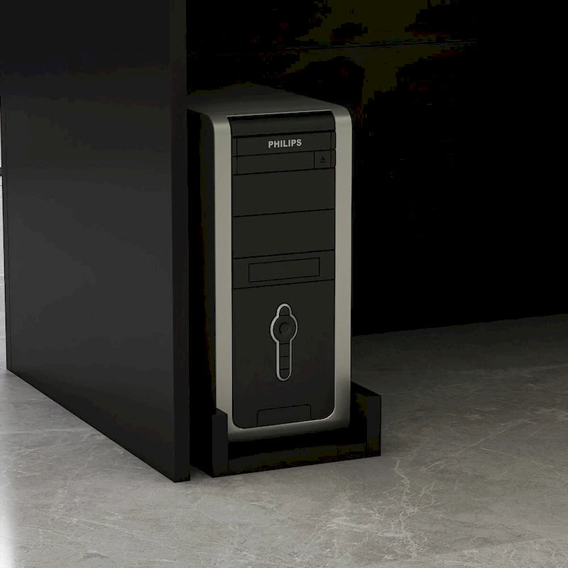 Timechee Reception Desk L-Shaped Counter Shelves Drawers Reception Table-15