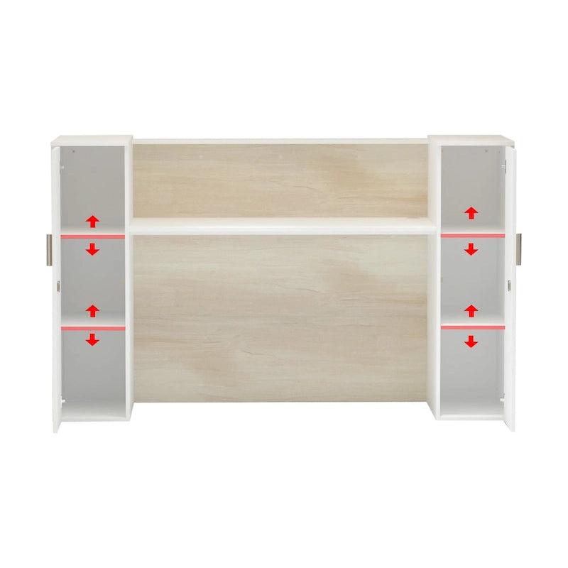 Timechee Reception Desk Counter with Adjustable Shelf Storage-5