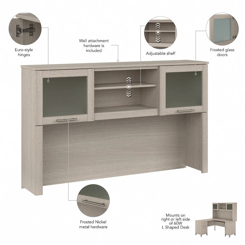 Bush Furniture Somerset 60W L Shaped Desk with Storage Hutch-22