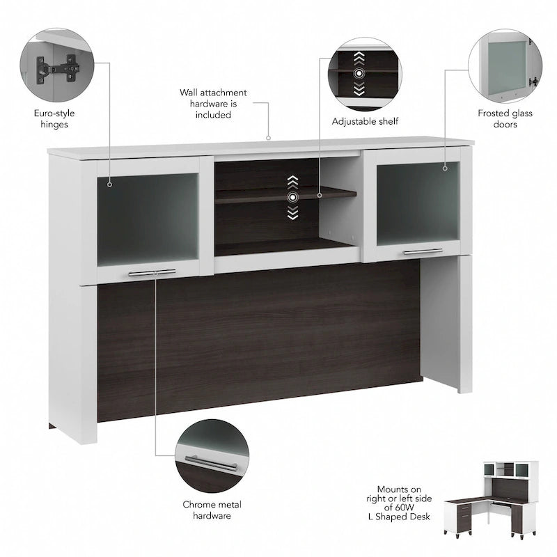 Bush Furniture Somerset 60W L Shaped Desk with Storage Hutch-32