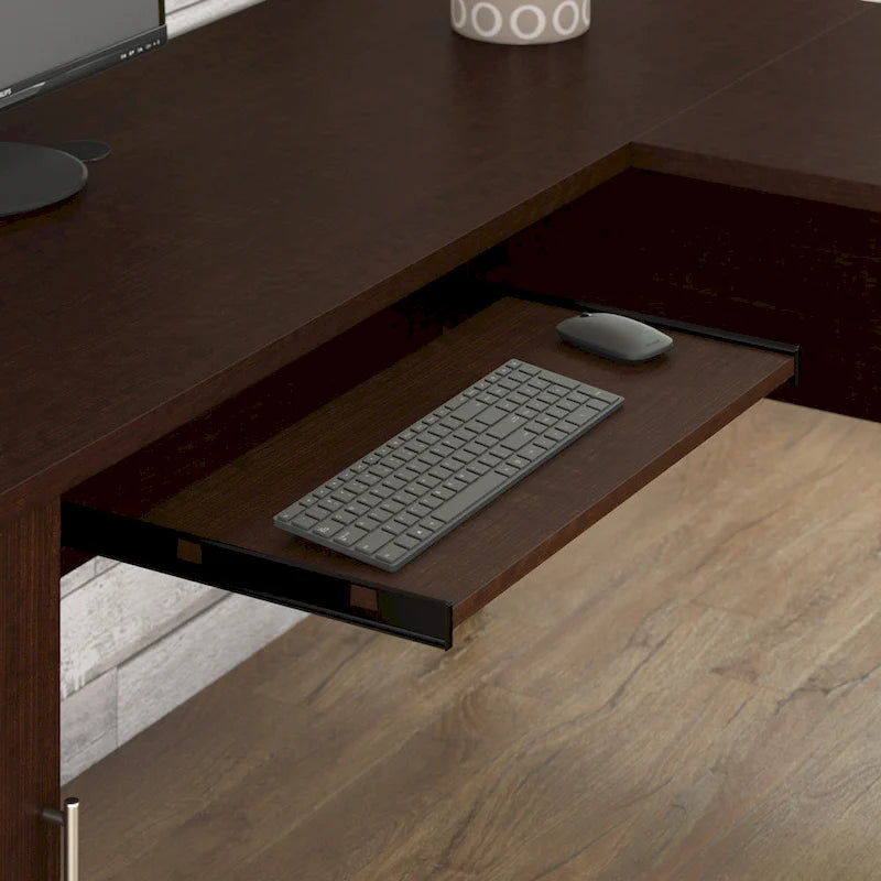 Bush Furniture Somerset 60W L Shaped Desk with Storage Hutch-42