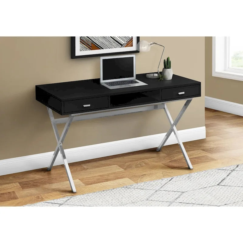 Monarch Specialties 48 Desk with Drawers and Open Shelf-6