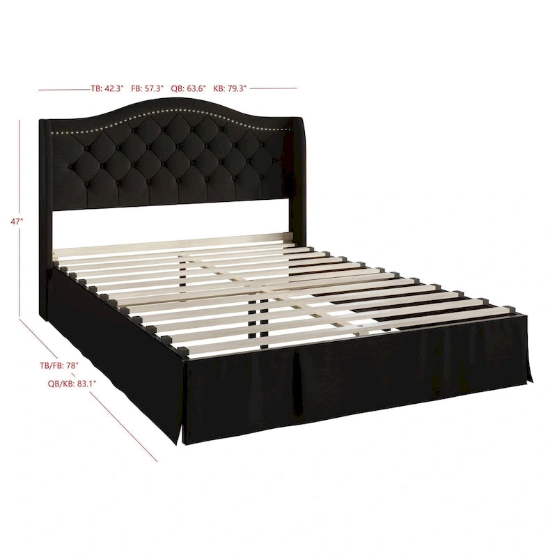 Eleanor Tufted Upholstered Platform Bed-14