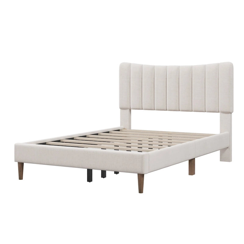 Full Upholstered Platform Bed Frame-17