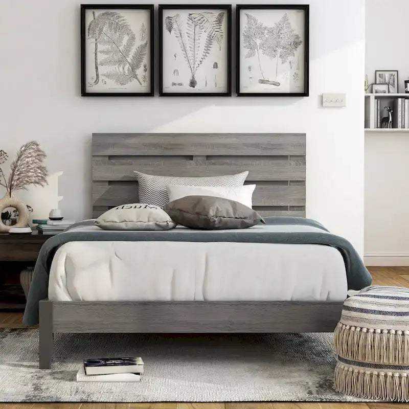 Furniture of America Lucia Rustic Grey Wood Platform Bed