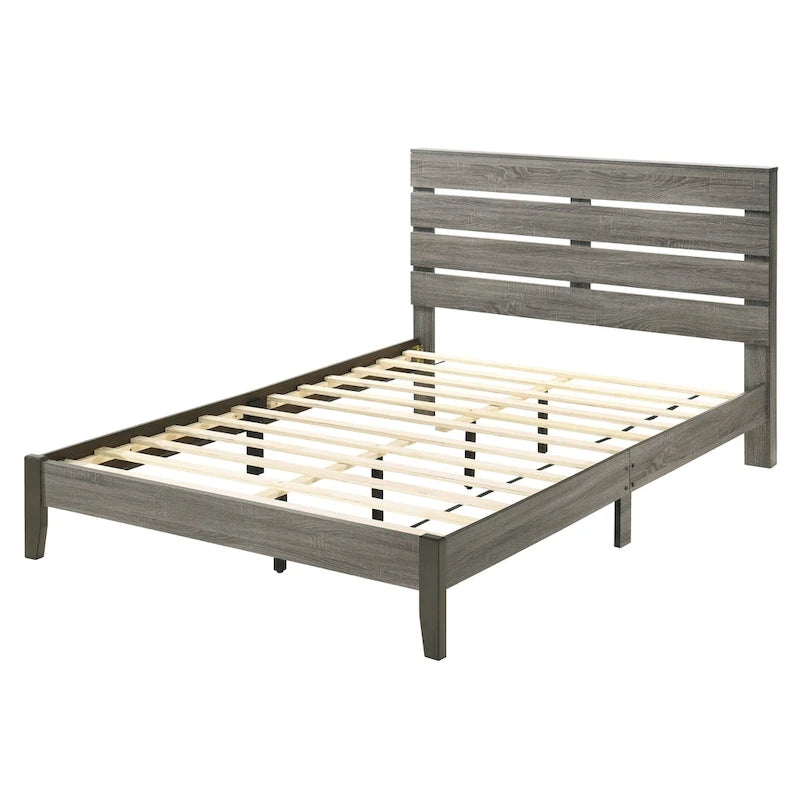 Furniture of America Lucia Rustic Grey Wood Platform Bed-3