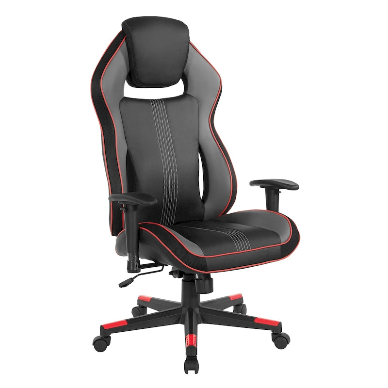 BOA II Gaming Chair in Bonded Leather with Color Accents-29