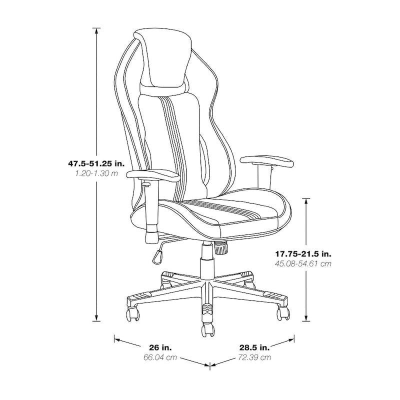 BOA II Gaming Chair in Bonded Leather with Color Accents-3
