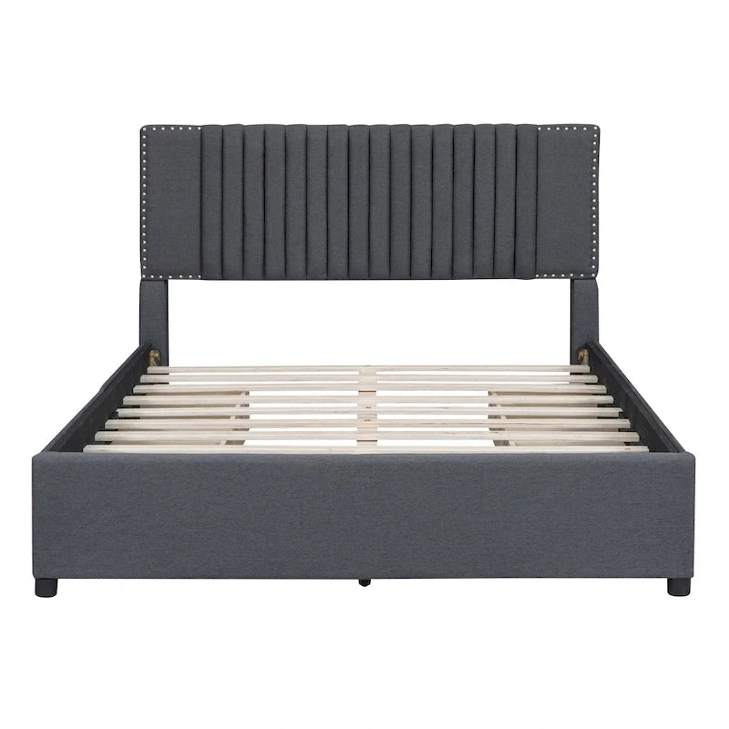 Queen Size Upholstered Platform Bed-4