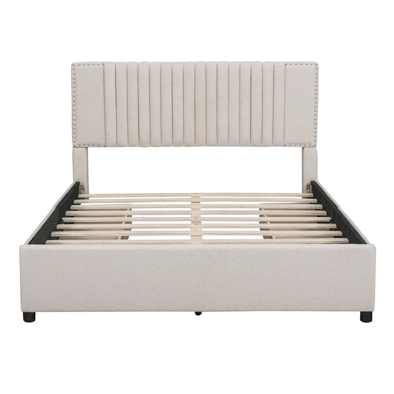 Queen Size Upholstered Platform Bed-10