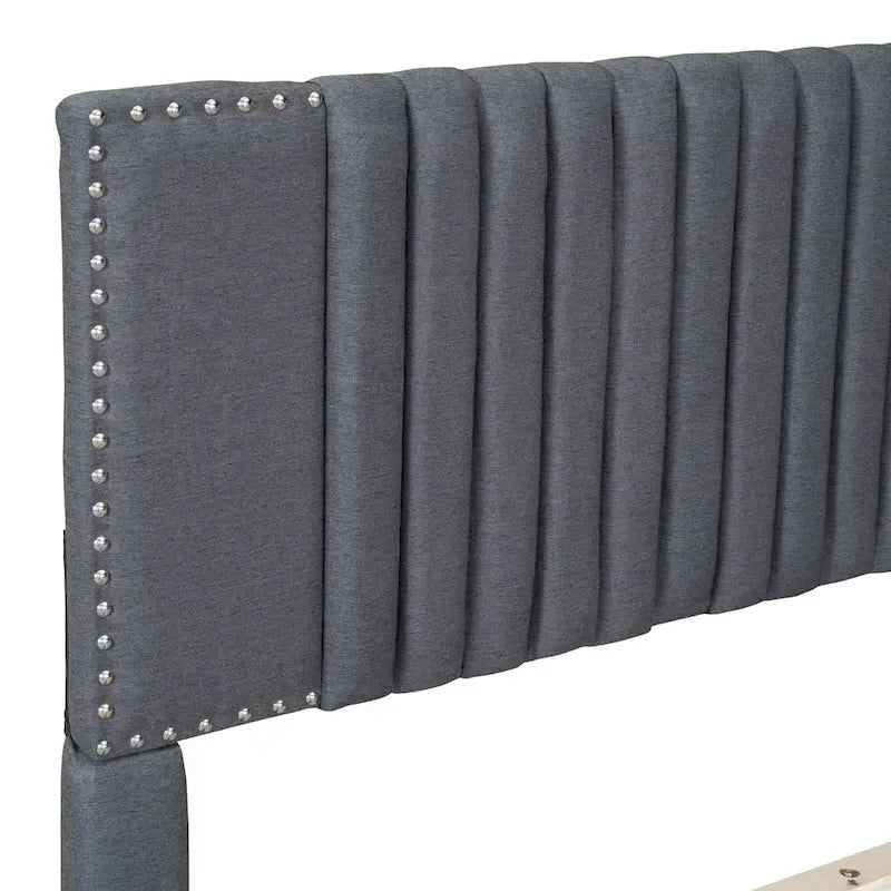 Queen Size Upholstered Platform Bed-12