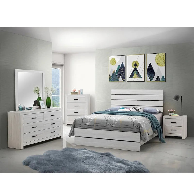 Wooden Queen Bedroom Set in Coastal White-7