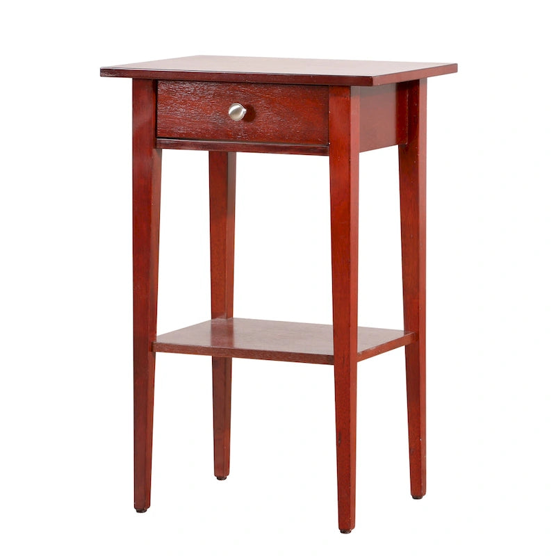 Dalton 1-drawer and Shelf Wooden Nightstand-4