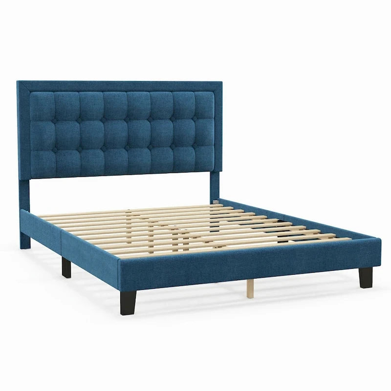 Adjustable Bed Frame with Upholstered Button Tufted Headboard-4