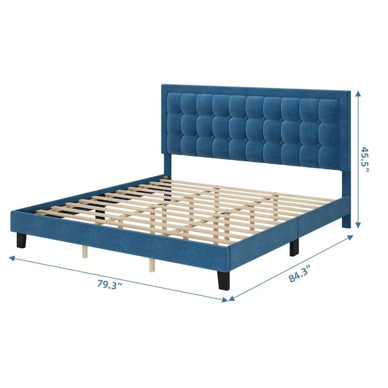 Adjustable Bed Frame with Upholstered Button Tufted Headboard-10