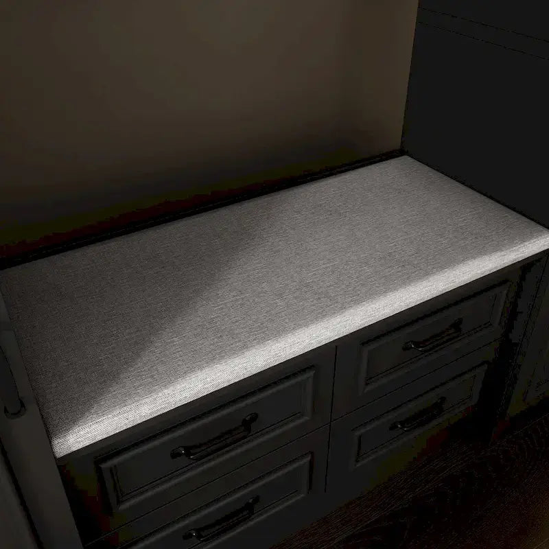 Modern 6-Door Armoire with Cushioned Bench and Drawers-20