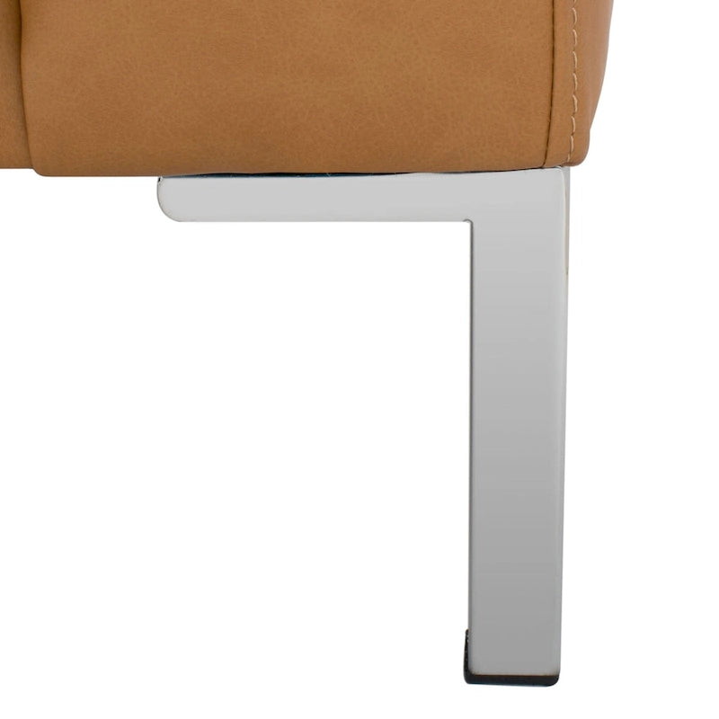 SAFAVIEH Couture Shirl Leather Bench - 81 In W x 32 In D x 34 In H - 81Wx32Dx34H-18