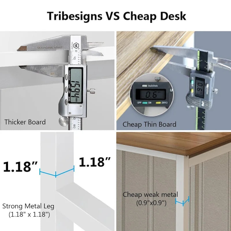 47 Inch Modern Computer Desk with Hutch and Bookshelf-7