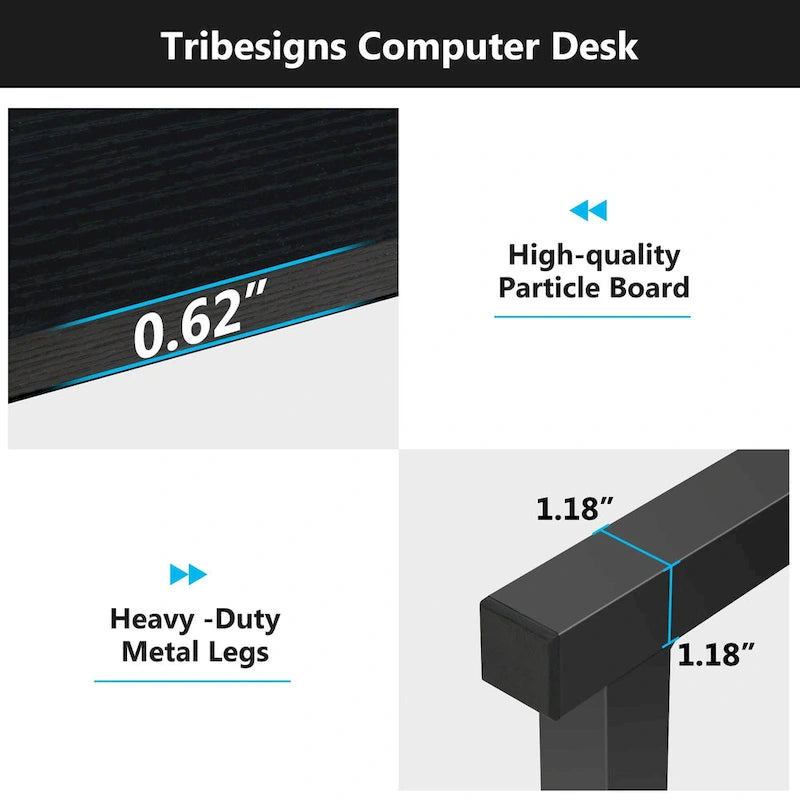 47 Inch Modern Computer Desk with Hutch and Bookshelf-14