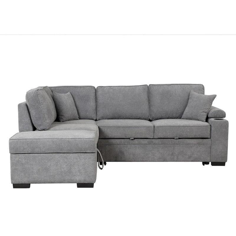 87.4 Sleeper Sofa Bed,2 in 1 Pull Out sofa bed L Shape Couch with Storage Ottoman for Living Room,Bedroom Couch and Small Apart-13