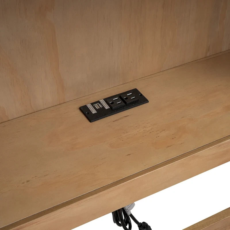 Twin Size Daybed with Trundle, Storage Cabinets and USB Ports, White-8