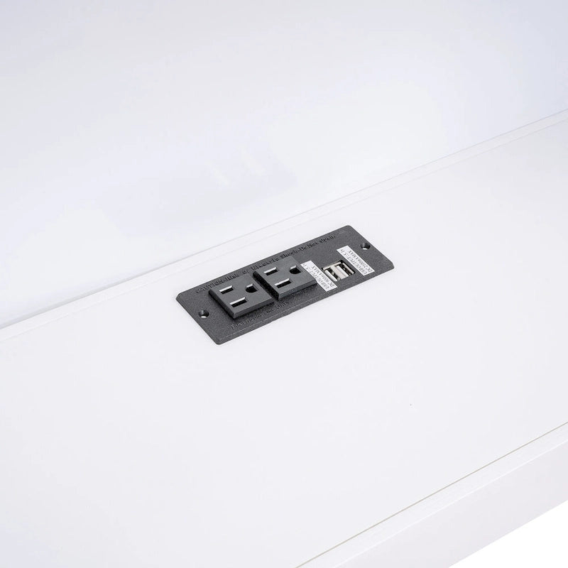 Twin Size Daybed with Trundle, Storage Cabinets and USB Ports, White-10