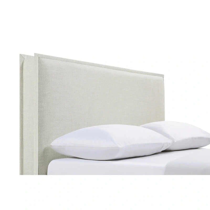 Gemma Sand Upholstered Headboard with Flange Details-2