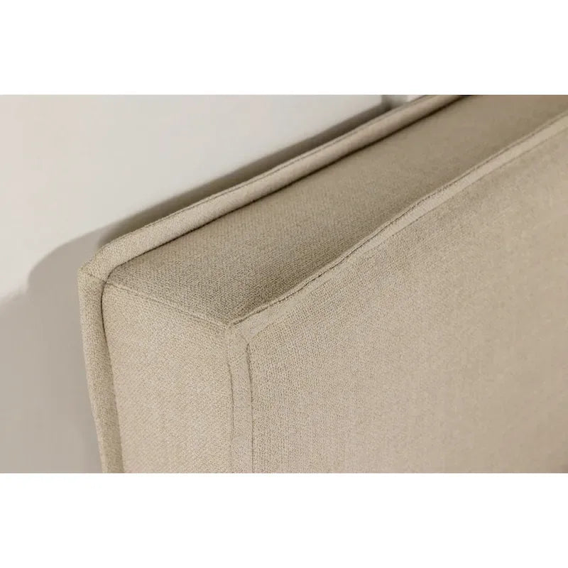 Gemma Sand Upholstered Headboard with Flange Details-9