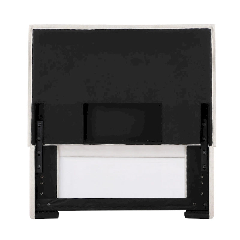 Gemma Sand Upholstered Headboard with Flange Details-14