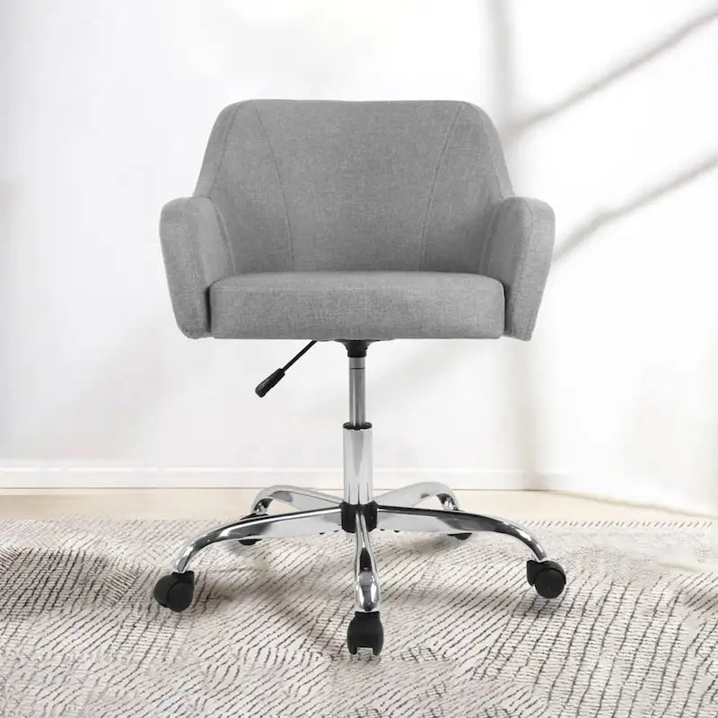 Modern Upholstered Home Office Chair Swivel Arm Desk Chair Task Chair-25