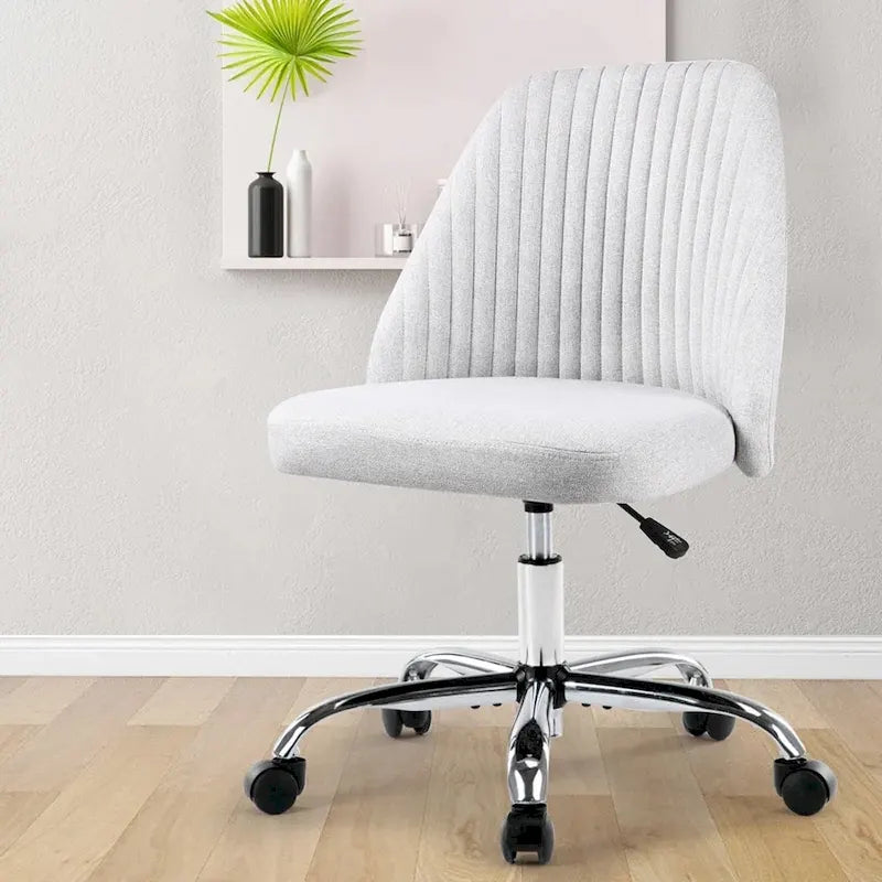 Modern Upholstered Home Office Chair Swivel Arm Desk Chair Task Chair-29