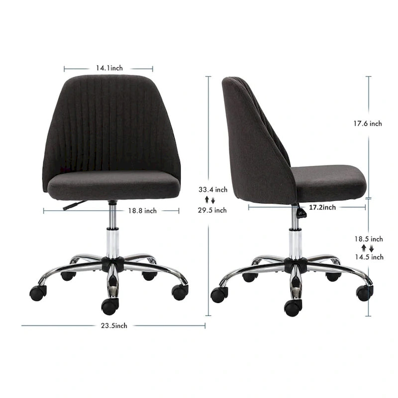Modern Upholstered Home Office Chair Swivel Arm Desk Chair Task Chair-8