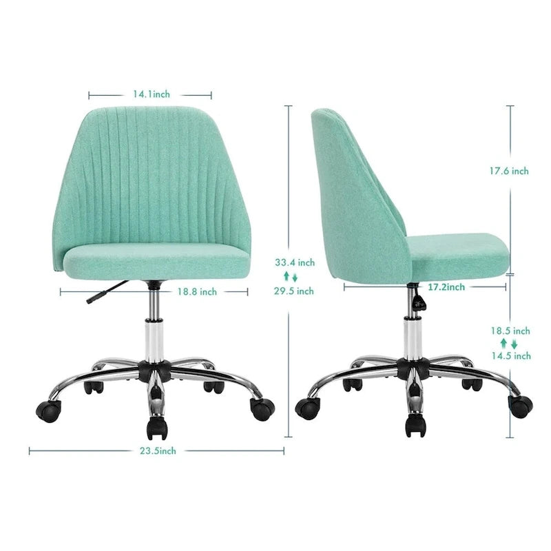 Modern Upholstered Home Office Chair Swivel Arm Desk Chair Task Chair-14