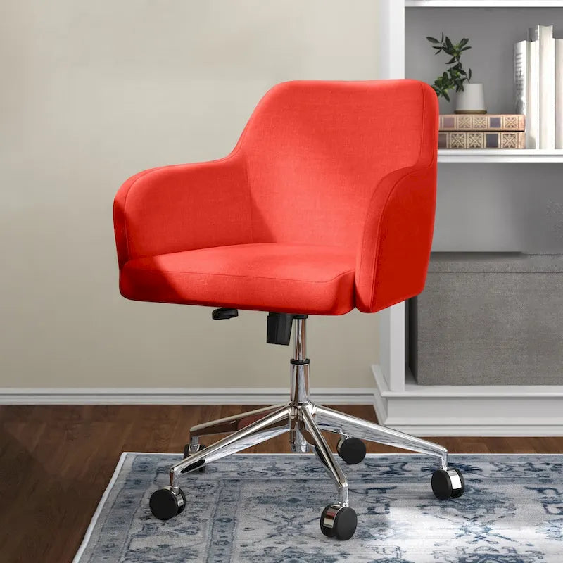 Modern Upholstered Home Office Chair Swivel Arm Desk Chair Task Chair-21