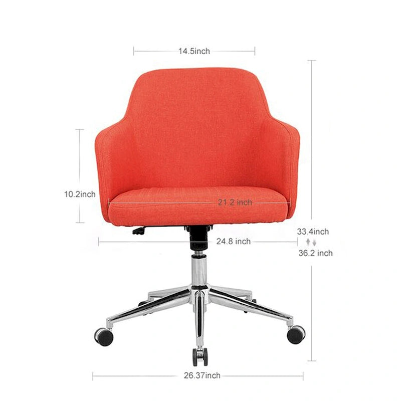 Modern Upholstered Home Office Chair Swivel Arm Desk Chair Task Chair-22