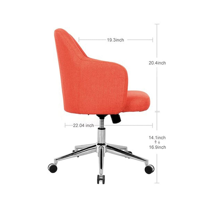 Modern Upholstered Home Office Chair Swivel Arm Desk Chair Task Chair-23