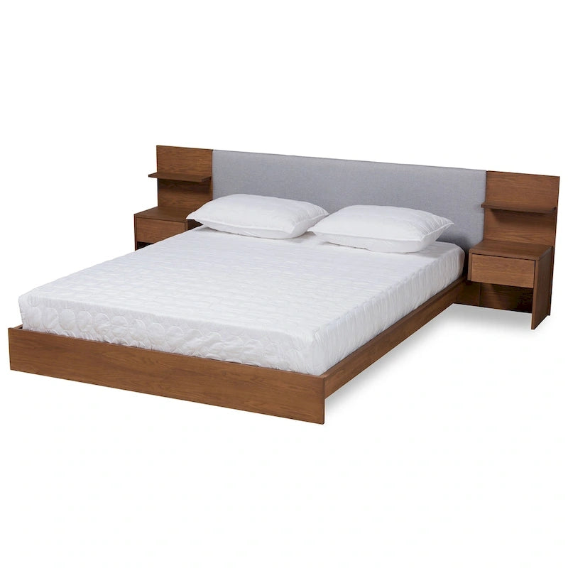 Sami Modern and Contemporary Storage Bed with Built-In Nightstands-2